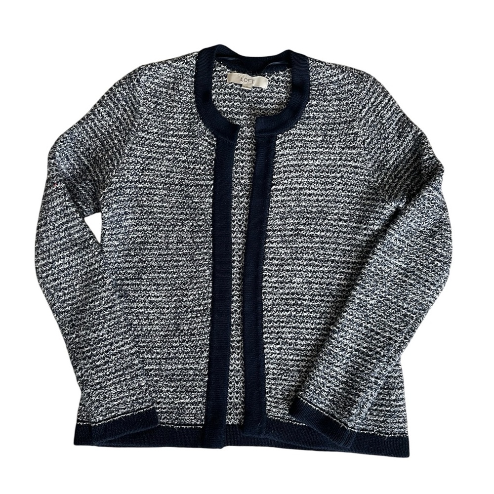 LOFT Women's Navy and White jacket/blazer M